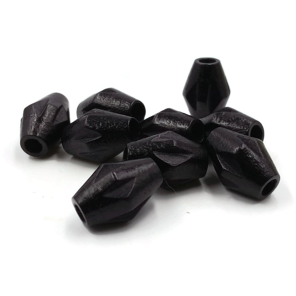 8x12 mm - Bicone Wooden Carved Beads