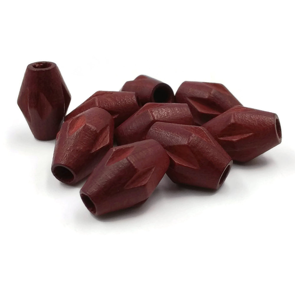 8x12 mm - Bicone Wooden Carved Beads