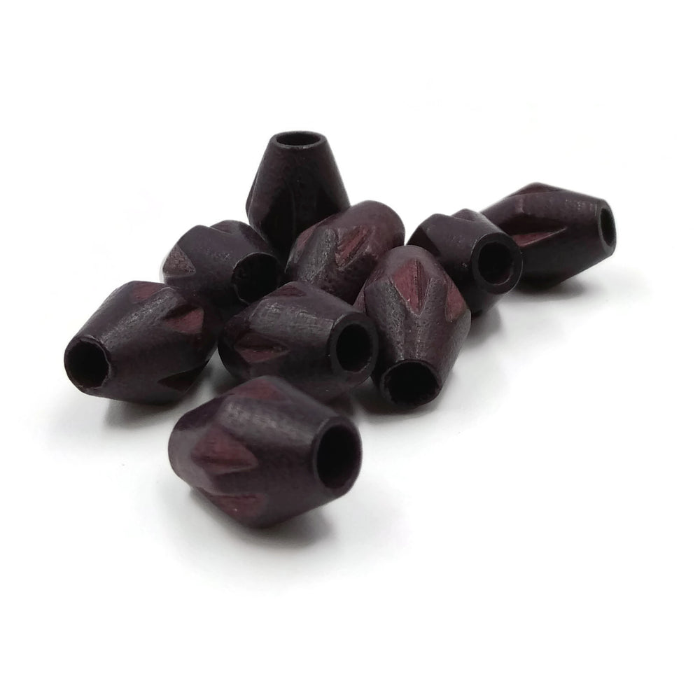 8x12 mm - Bicone Wooden Carved Beads