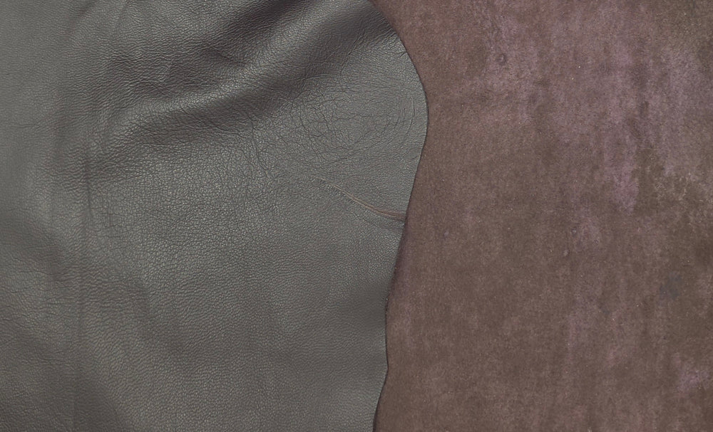 Cuir d'agneau aubergine · 1½ - 2 oz - ( 0,5 - 0,6 mm )