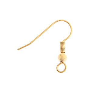 Ear Wire/Fish Hook / Ball & Spring / Gold LF/NF / 18mm