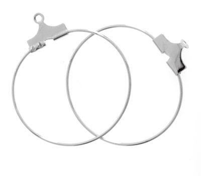 Anneau d'oreille 25mm - Nickel LF/NF (100un)