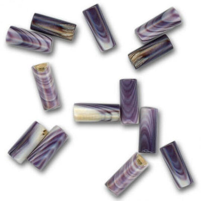 4x10mm - Wampum Quahog mauve - 10pcs
