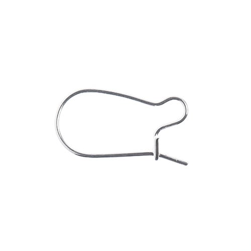 19x10mm  - Kidney Ear Wire Silver plated - 46pcs