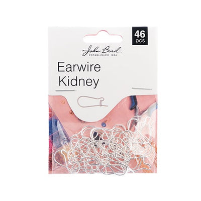 19x10mm  - Kidney Ear Wire Silver plated - 46pcs