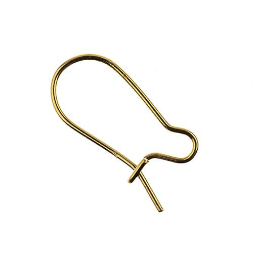 Kidney Ear Wire / Gold / 19x10mm - 46pcs
