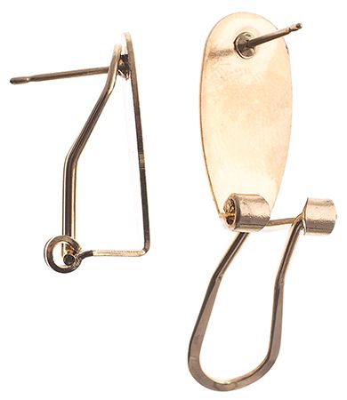 20x8.8mm - Boucle d'oreille à Levier «Fingernail» / Or - 10pcs
