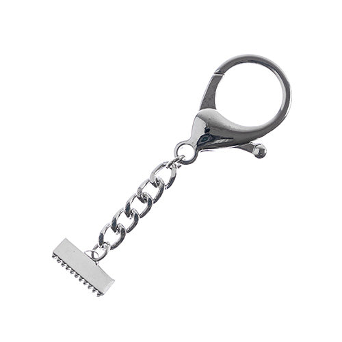 16.5x6.5mm - Keychain-Lobster with ribbon cord end Nickel