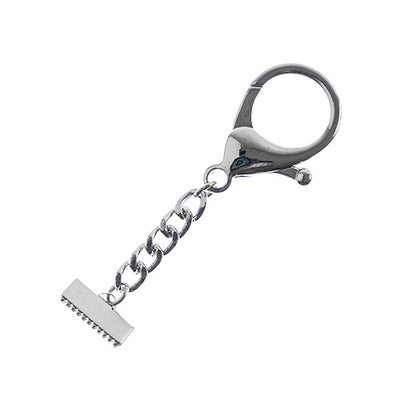 16.5x6.5mm - Keychain-Lobster with ribbon cord end Nickel