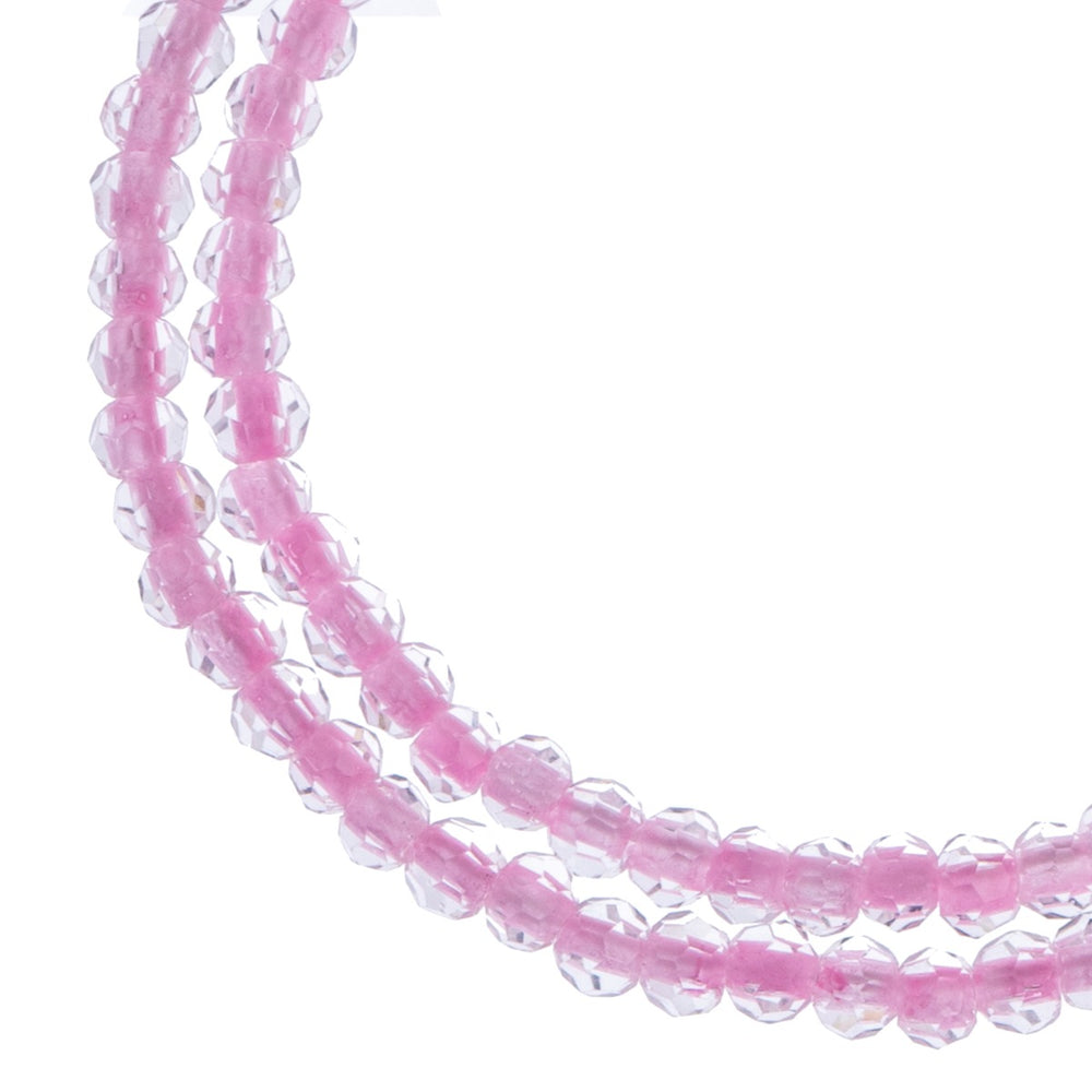 4 mm - Crystal Lane · Perle Facetté ''Colorlined'' · 2 brins sur corde