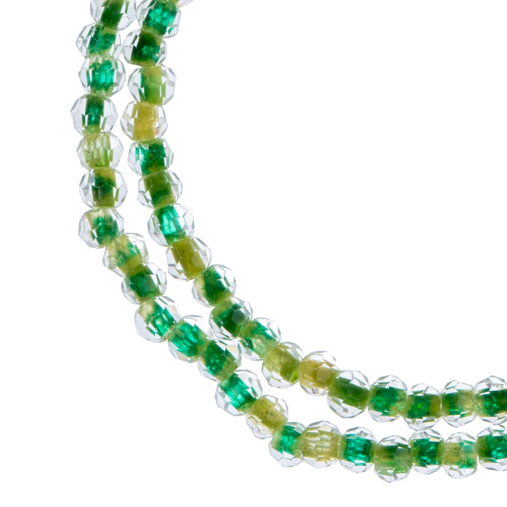 4 mm - Crystal Lane · Perle Facetté ''Colorlined'' · 2 brins sur corde