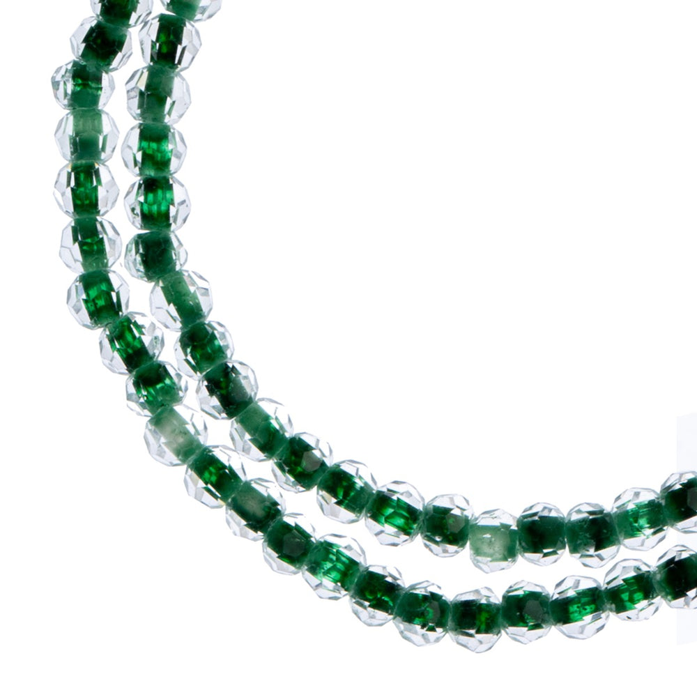 4 mm - Crystal Lane · Perle Facetté ''Colorlined'' · 2 brins sur corde