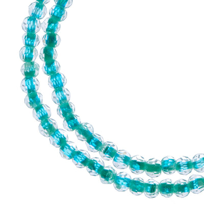 4 mm - Crystal Lane · Perle Facetté ''Colorlined'' · 2 brins sur corde