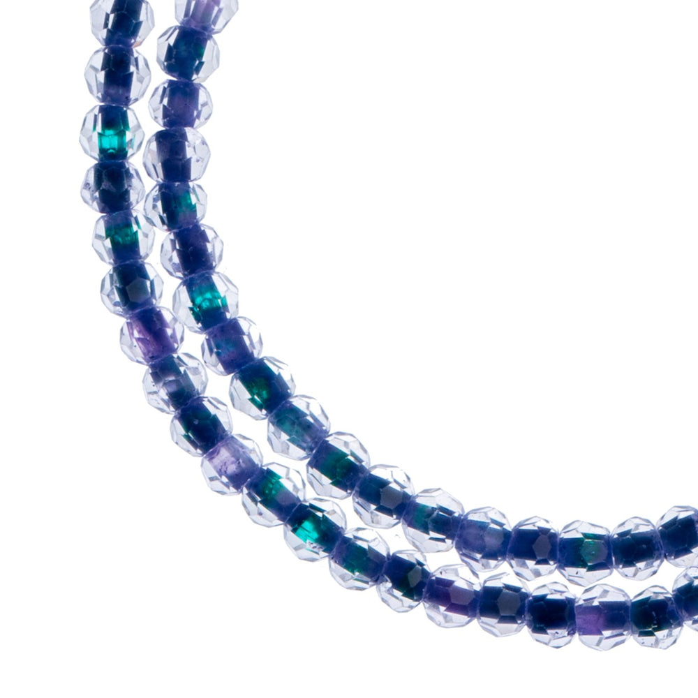 4 mm - Crystal Lane · Perle Facetté ''Colorlined'' · 2 brins sur corde