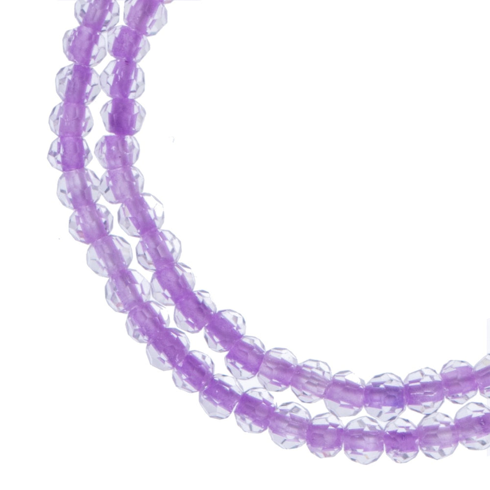 4 mm - Crystal Lane · Perle Facetté ''Colorlined'' · 2 brins sur corde