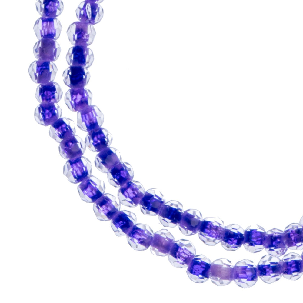 4 mm - Crystal Lane · Perle Facetté ''Colorlined'' · 2 brins sur corde