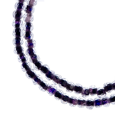 4 mm - Crystal Lane · Perle Facetté ''Colorlined'' · 2 brins sur corde