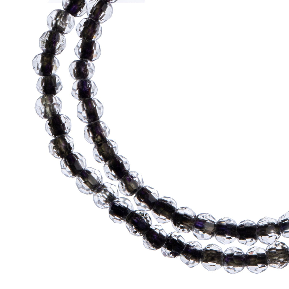 4 mm - Crystal Lane · Perle Facetté ''Colorlined'' · 2 brins sur corde