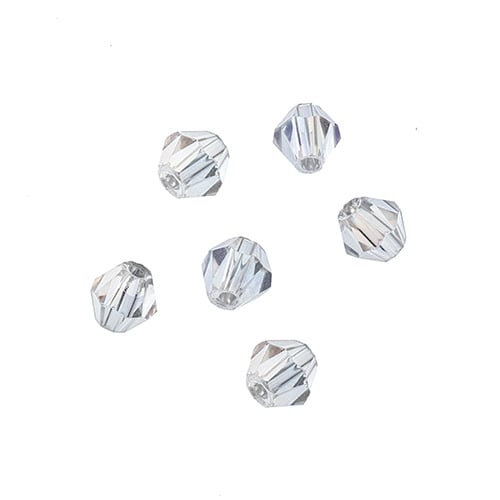 4x4 mm - Crystal Lane Bicone  · 2 Strand