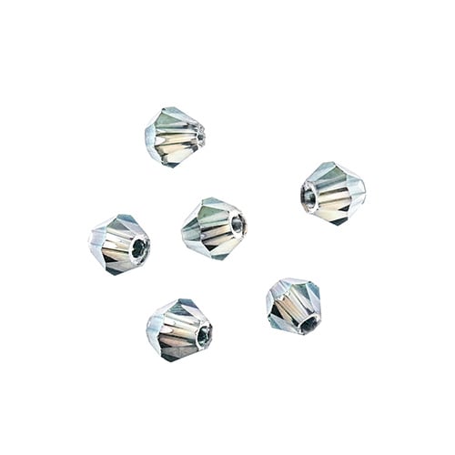4x4 mm - Crystal Lane Bicone  · 2 Strand