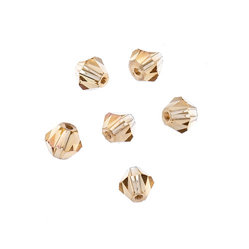 4x4 mm - Crystal Lane Bicone  · 2 Strand