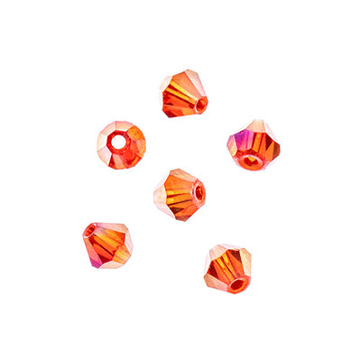 4x4 mm - Crystal Lane Bicone  · 2 Strand