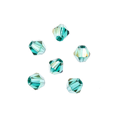 4x4 mm - Crystal Lane Bicone  · 2 Strand