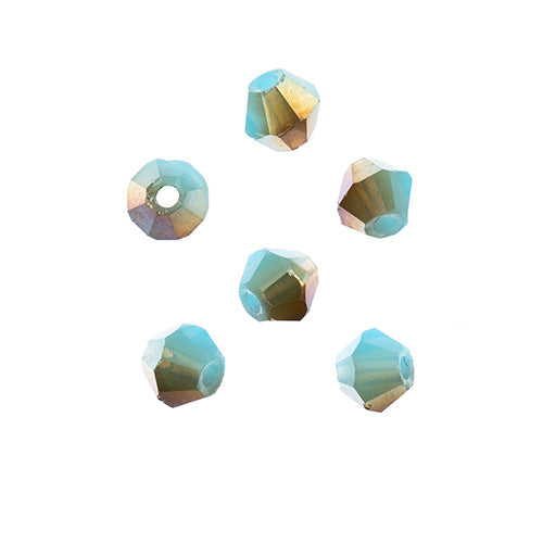 4x4 mm - Crystal Lane Bicone  · 2 Strand