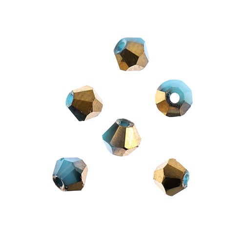 4x4 mm - Crystal Lane Bicone  · 2 Strand