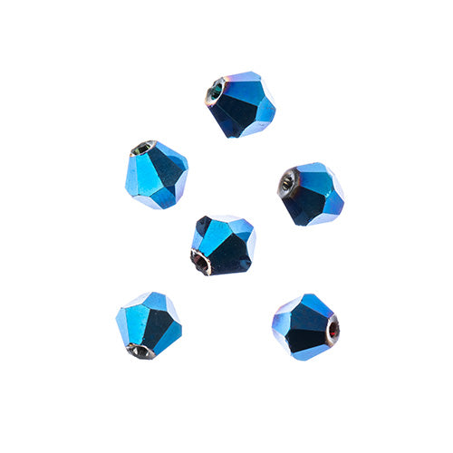 4x4 mm - Crystal Lane Bicone  · 2 Strand