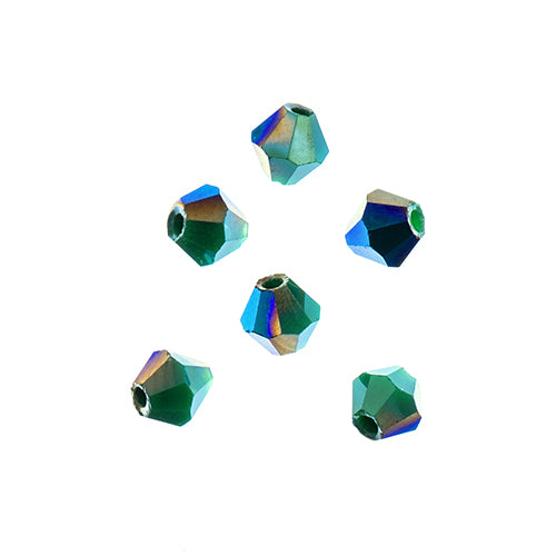 4x4 mm - Crystal Lane Bicone  · 2 Strand