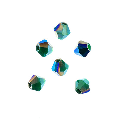 4x4 mm - Crystal Lane Bicone  · 2 Strand