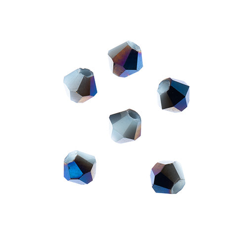 4x4 mm - Crystal Lane Bicone  · 2 Strand