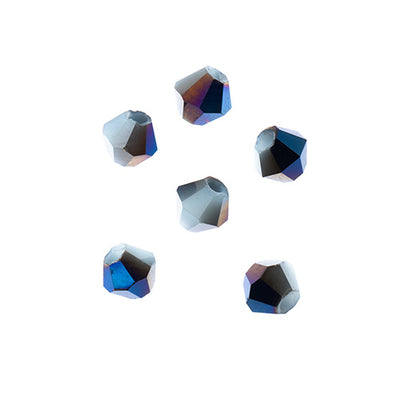 4x4 mm - Crystal Lane Bicone  · 2 Strand