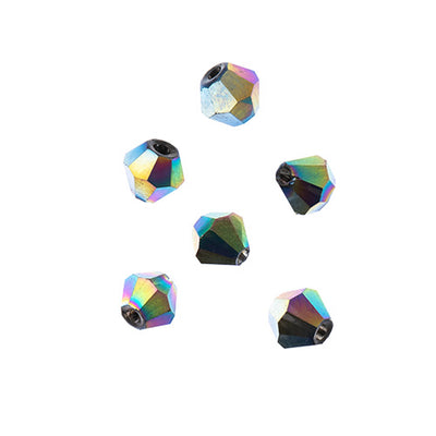 4x4 mm - Crystal Lane Bicone  · 2 Strand