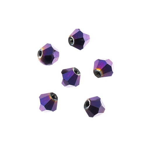 4x4 mm - Crystal Lane Bicone  · 2 Strand