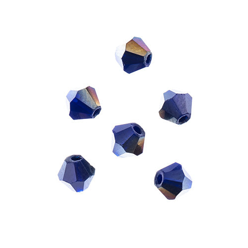 4x4 mm - Crystal Lane Bicone  · 2 Strand
