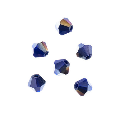 4x4 mm - Crystal Lane Bicone  · 2 Strand