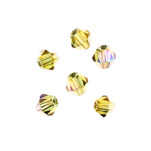 4x4 mm - Crystal Lane Bicone  · 2 Strand
