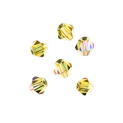 4x4 mm - Crystal Lane Bicone  · 2 Strand