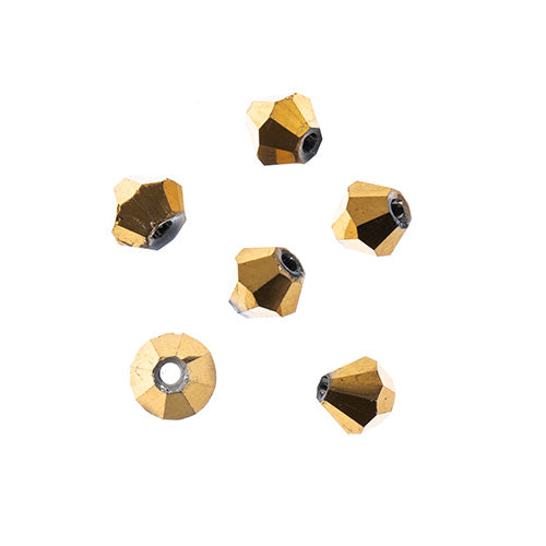 4x4 mm - Crystal Lane Bicone  · 2 Strand