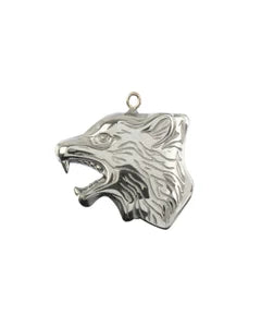 30x35mm - Wolf Head Pendant - Hematite