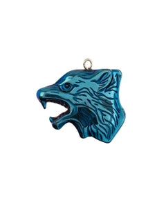 30x35mm - Wolf Head Pendant - Hematite