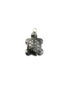 13x18mm - Small turtle pendant - hematite