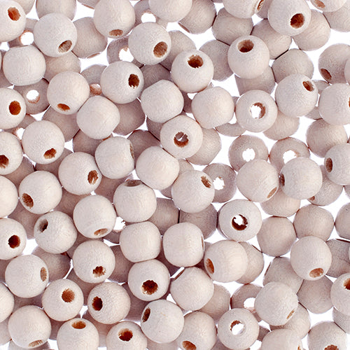 6mm - Perles ronde de bois / Ø=2 mm