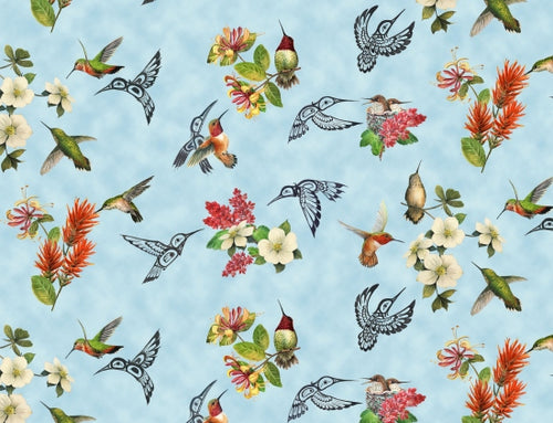 hummingbird vision 29000 - Blue 100% Cotton Designer