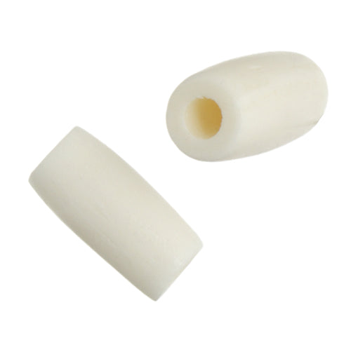 ½ in - Hairbone pipe Beads White