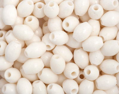 ¼ in - Hairbone pipe Beads White