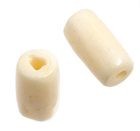 ½ po - Perles tube en os - Blanc naturel