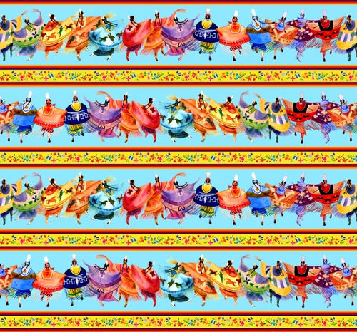 shawl dancers 32000 - Blue 100% Cotton Designer